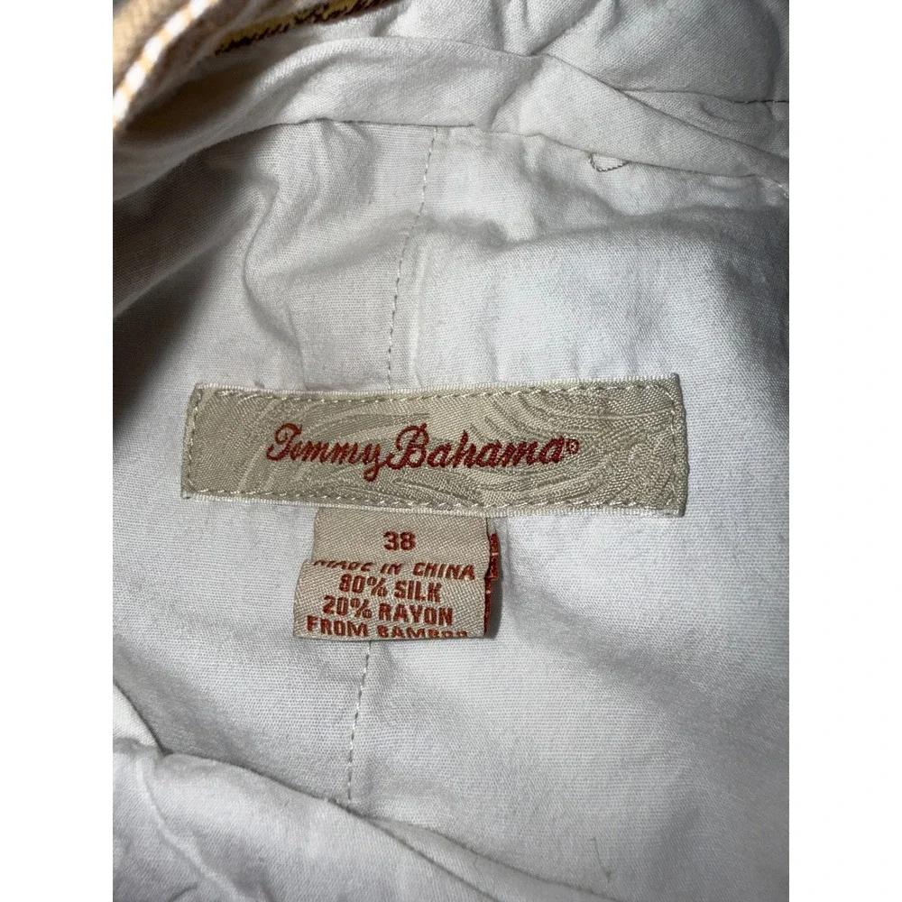 Tommy Bahama Mens 38 Silk Bamboo Blend Pleated Shorts Khaki Tan Island Casual